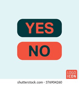 Yes or No button icon. Vector illustration.