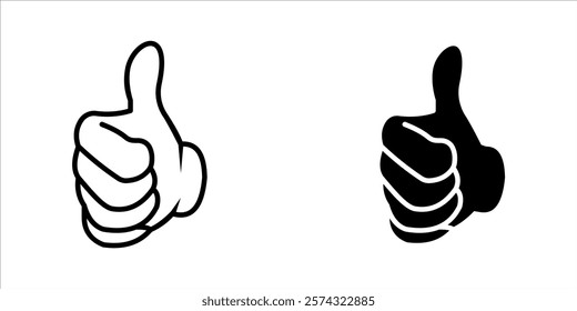 Yes and no button with thumbs up and thumbs down icons, vector, sticker .vector illustration, pictogram isolated on white background. color editable