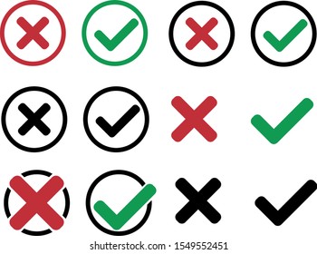 YES or NO button. Vector design, reject, cancel, simple, popular, media, social, user, communication, answer, approved, set, accept, okay, up, survey, like, say
