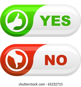 Yes And No Button. Vector Illustration.