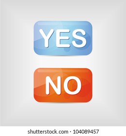 yes and no buttons - blue and orange colors