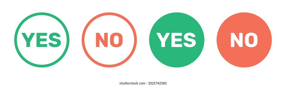 Yes and no buttons in green and red colors.