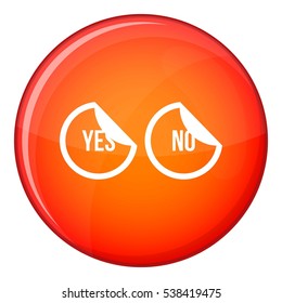 Yes and no buttons icon in red circle isolated on white background vector illustration