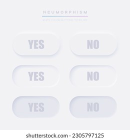 Yes and no buttons. Push button set for making choice. Test question