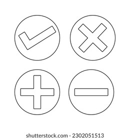 yes and no buttons with stroke black