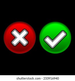 Yes or No buttons. Vector illustration.