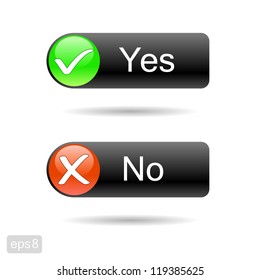 Yes and No buttons.Vector illustration
