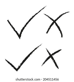 Yes and No chalk doodles, vector illustration in EPS10.