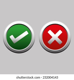 Yes No Check Mark Buttons