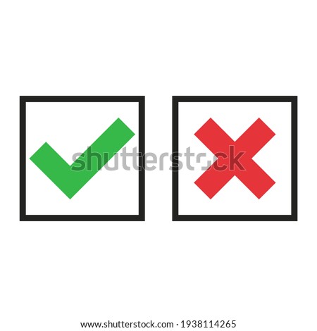 Yes Or No. Check Mark And Cross. Vectot Illustration

