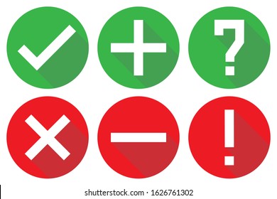 yes no check mark symbol set vector illustration