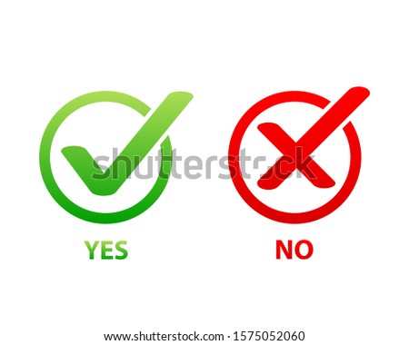 Yes and No check marks icon on white background.