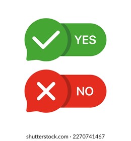 Yes, no, check marks line icons. Your choice is important to us, cross, confirmation, rejection. Feedback concept. Vector line icon on white background