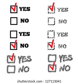YES and NO Check Marks Stickers