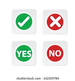 Yes and No check marks. Vector.