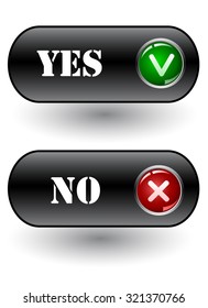 Yes and No check marks. Vector icons. vector