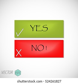 Yes and No check marks. Vector.