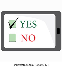 Yes and no checkboxes on a tablet