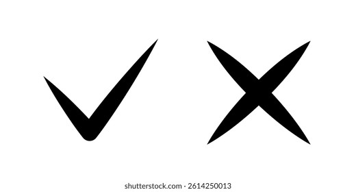 yes no checkmark. cross approval. decision icon
