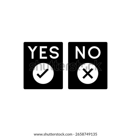 Yes No Choice Box Decision Icons Vector Illustration