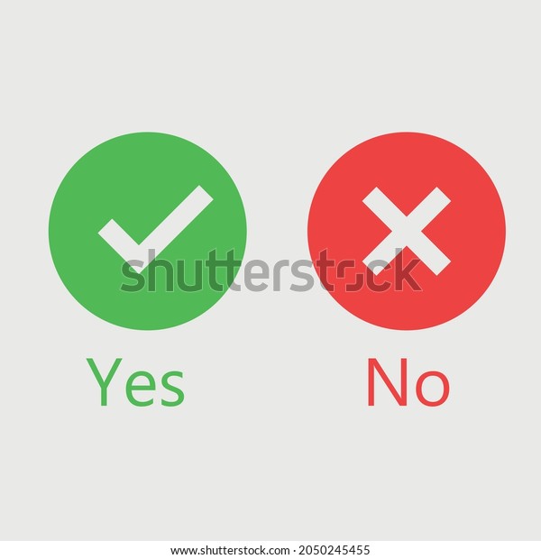 Yes No Circle Green Red Symbol Stock Vector (Royalty Free) 2050245455