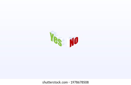 Yes of No concept in isometric background vector design.