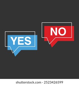 Sí No no hace verdadero icono de comprobación falsa. Concepto de burbuja falso o verdadero