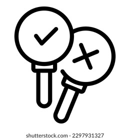 Yes no election icon outline vector. Vote online. Digital poll
