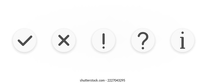 Yes, no, exclamation and question signs icon illustration