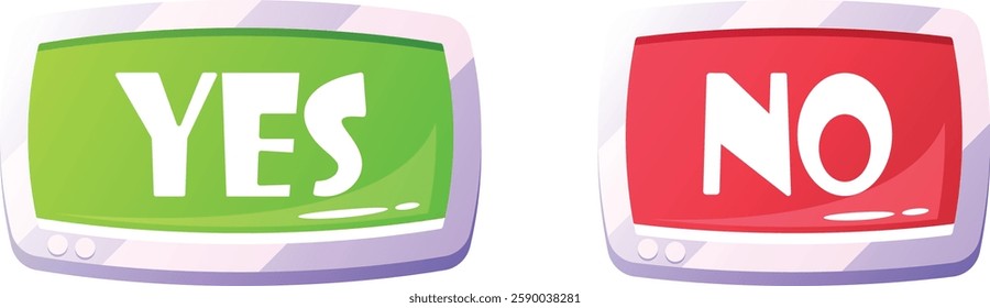 Yes no game menu buttons