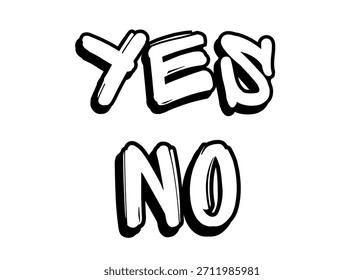 YES and NO graffiti word Vector fuente
Palabra de fuente del Vector en un fondo blanco