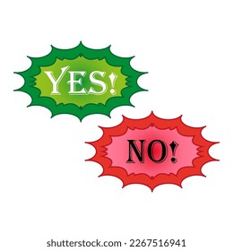 Yes no green red. Vector illustration.