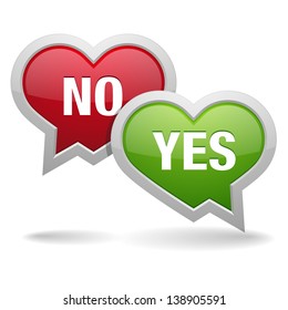 Yes or No heart speech bubble