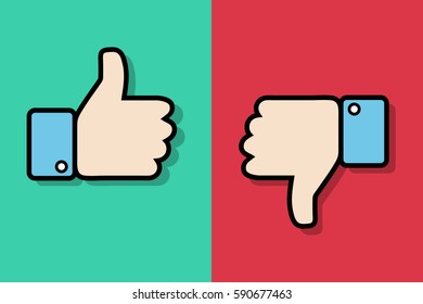Yes or no icon. Big fingers