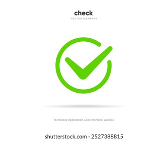 Yes or no icon. Green tick symbol and red cross sign in circle. Checkmark and check icon. Approval. Like and dislike icon. X or approve or deny line art vector icon for apps and websites and ui ux