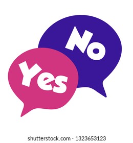 Yes and no icon. simple illustration of yes and no icon isolated on white background - Illustration. Yes-no bubbles