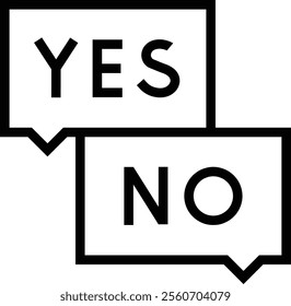yes and no icon. Thin linear style design isolated on white background