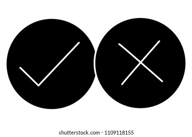 yes and no icon in trendy flat style on white background. yes no symbol for your web site design, logo, app, UI. yes no sign.