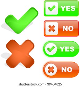 Yes and No icon. Vector beautiful icon set.