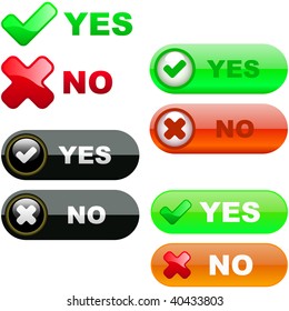 Yes and No icon. Vector beautiful icon set.