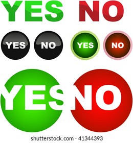 Yes and No icon. Vector beautiful icon set.