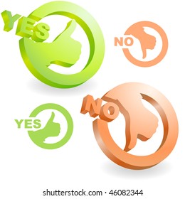 Yes and No icon. Vector beautiful icon set.