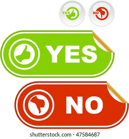 Yes and No icon. Vector beautiful icon set.