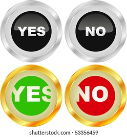 Yes and No icon. Vector beautiful icon set.
