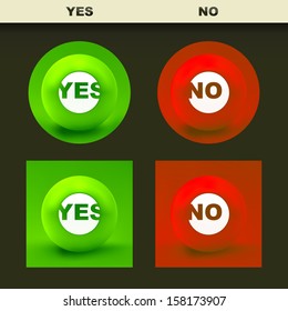 Yes and No icon. Vector icon set.  