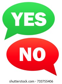 Yes and no icon. Vector simple illustration of yes and no icon isolated on white background