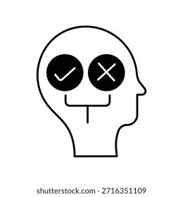 YES OR NO icon with white background vector stock illustration