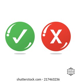 Yes or No icons, bubbles - vector 