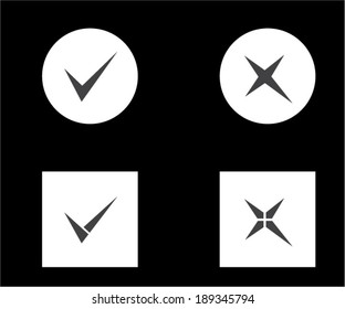 Yes or No icons, Validation button on black background vector