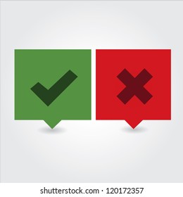 Yes Or No Icons Vector
